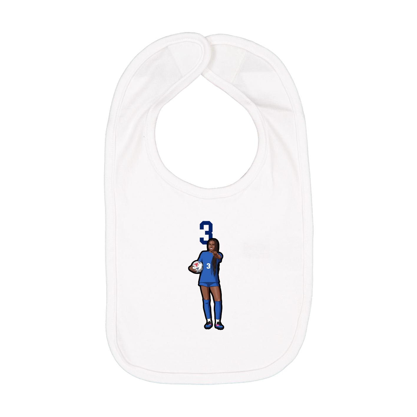Infant Bib — Number Top in White