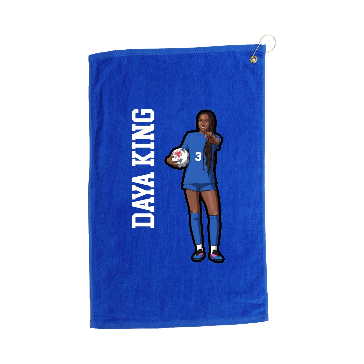 Golf Towel — Name Vertical in Royal