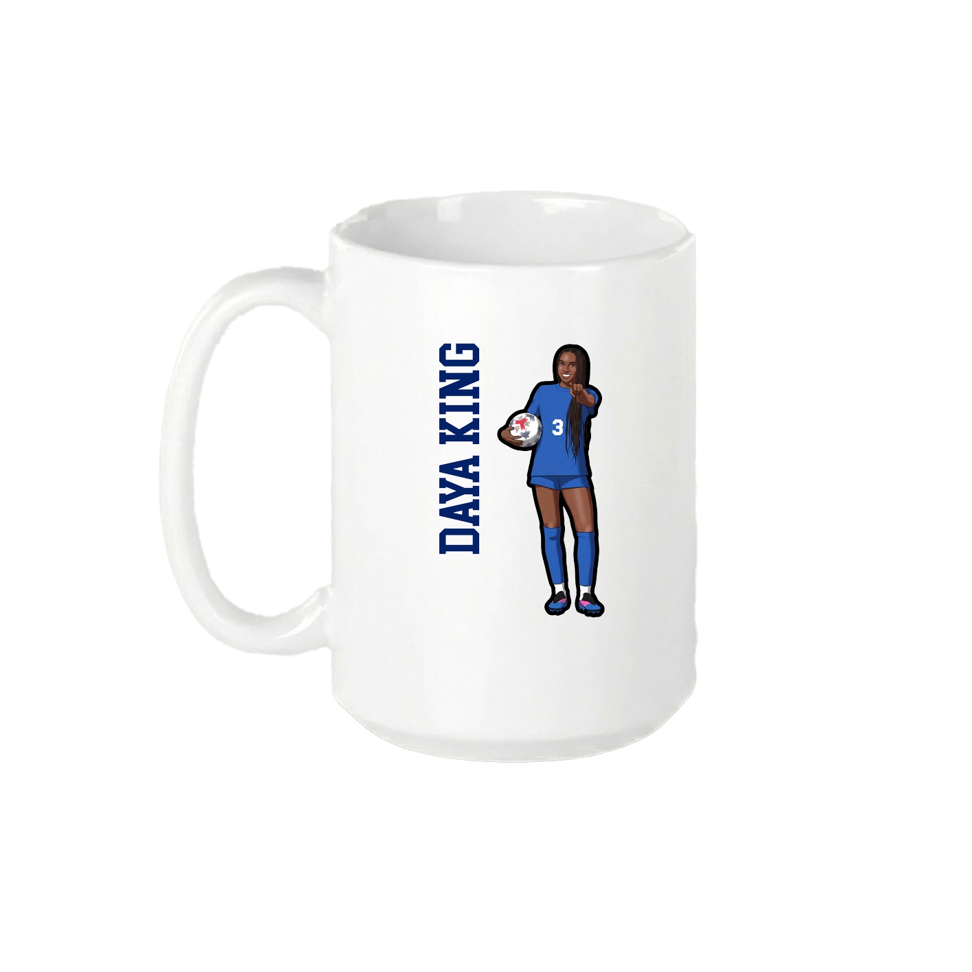 15oz Coffee Mug — Name Vertical in White