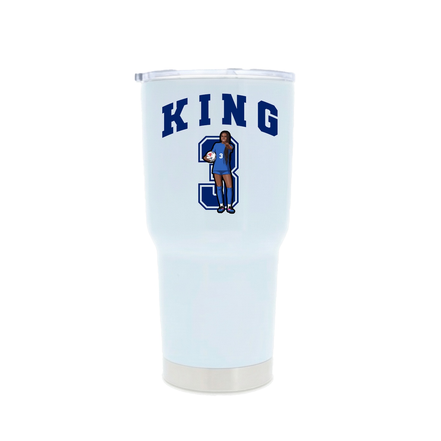30oz Stainless Steel Tumbler — Number in White