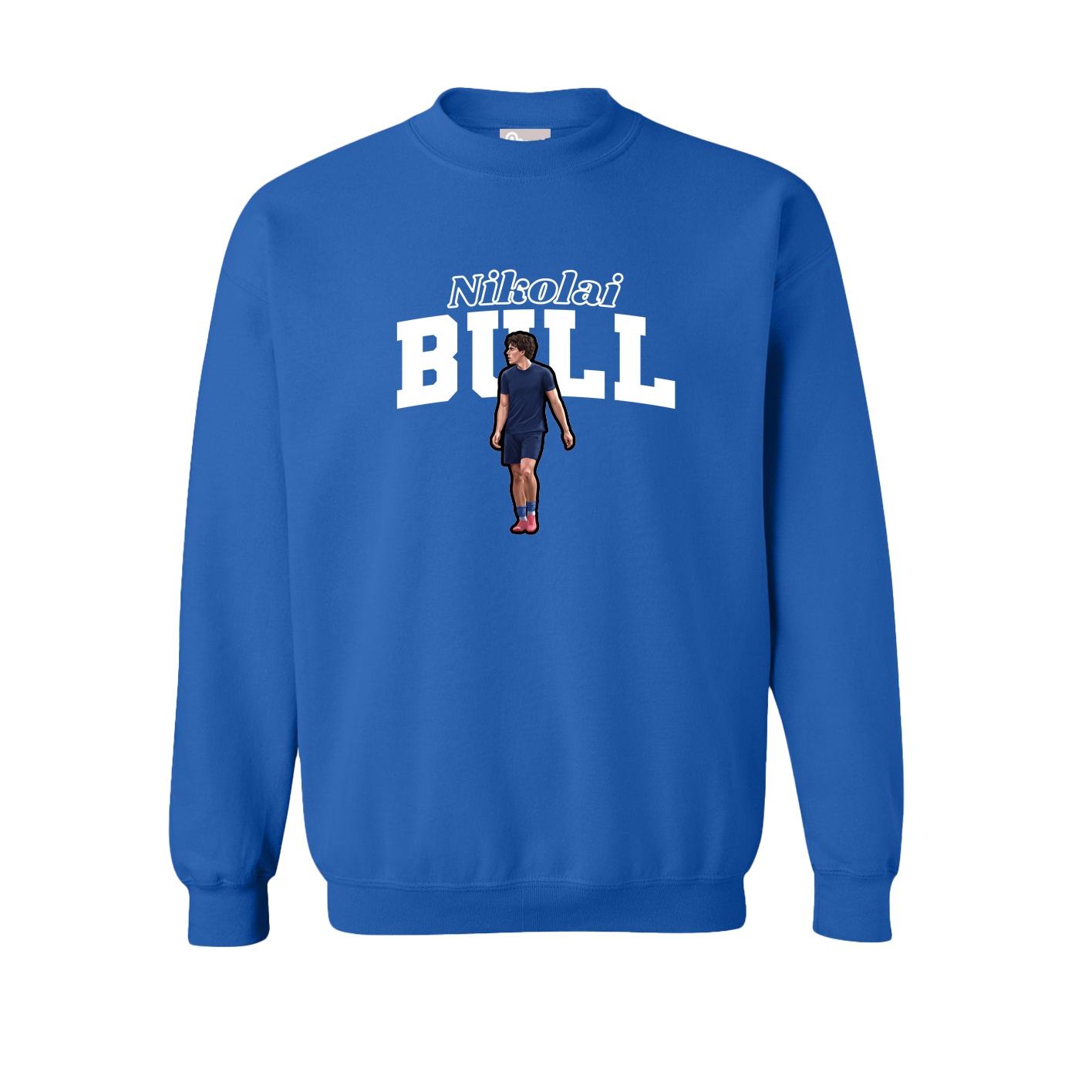 Fleece Crew — Name Arch in Royal