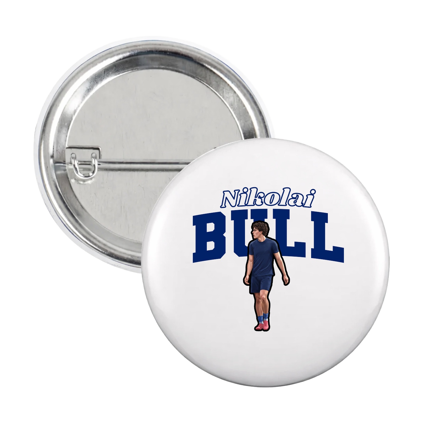 Game Day Button — Name Arch in White