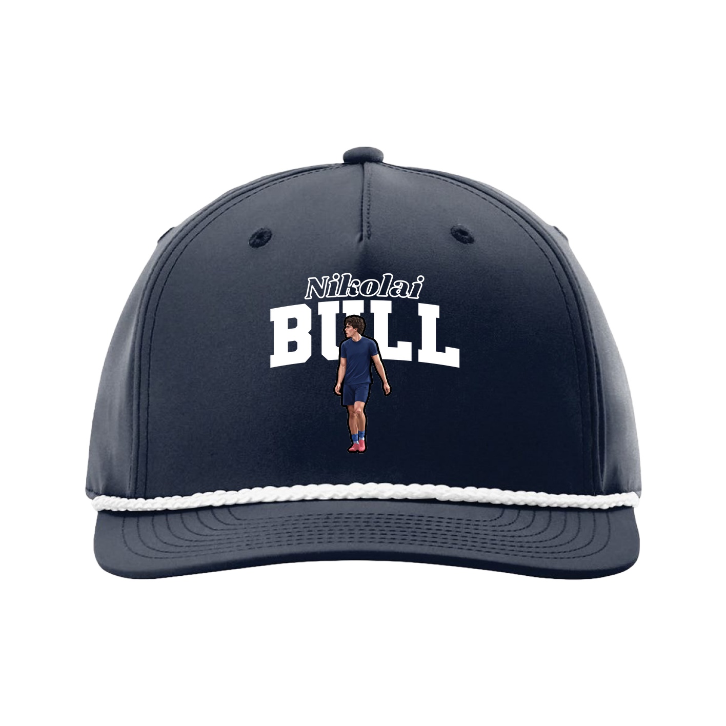 Five-Panel Classic Rope Cap — Name Arch in Navy