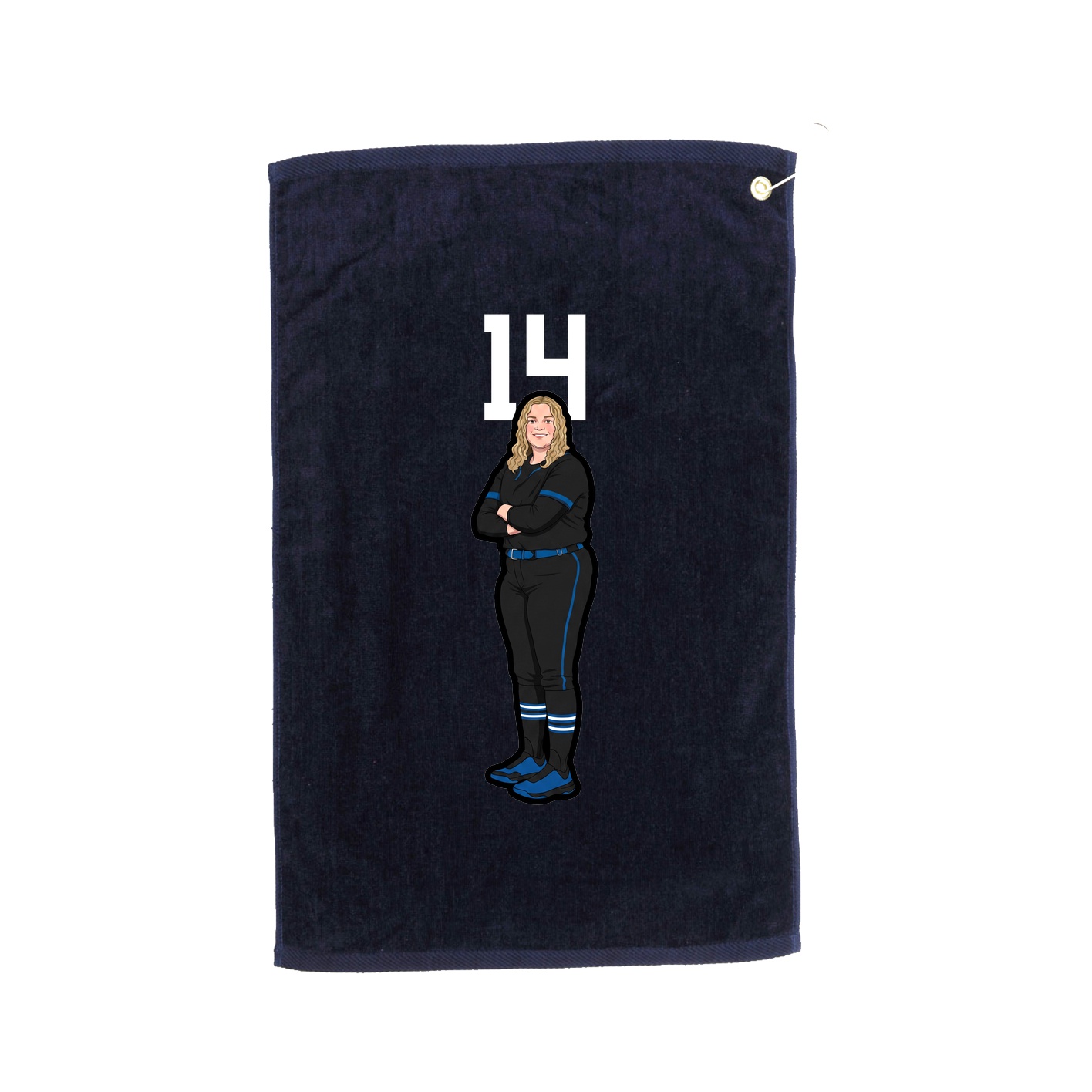 Golf Towel — Number Top in Navy