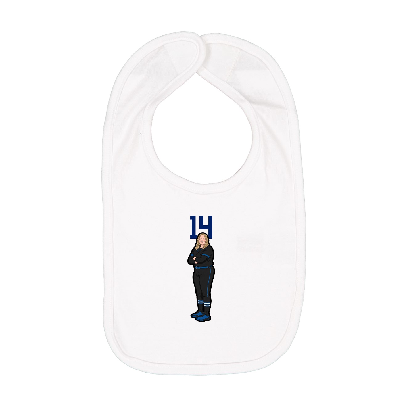 Infant Bib — Number Top in White