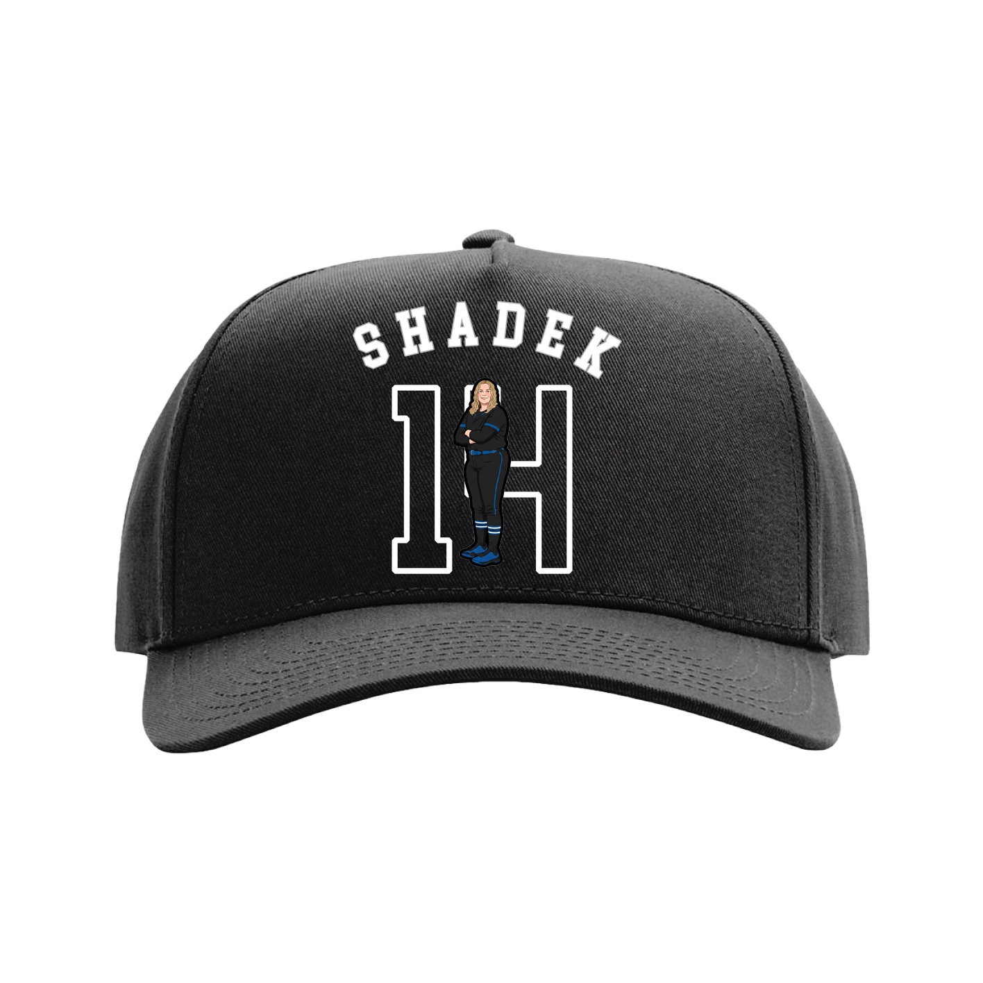 Full Fabric Five-Panel Champ Cap — Shirsey Arch in Black