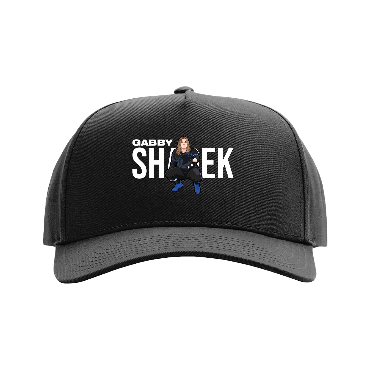 Full Fabric Five-Panel Champ Cap — Player Name in Black