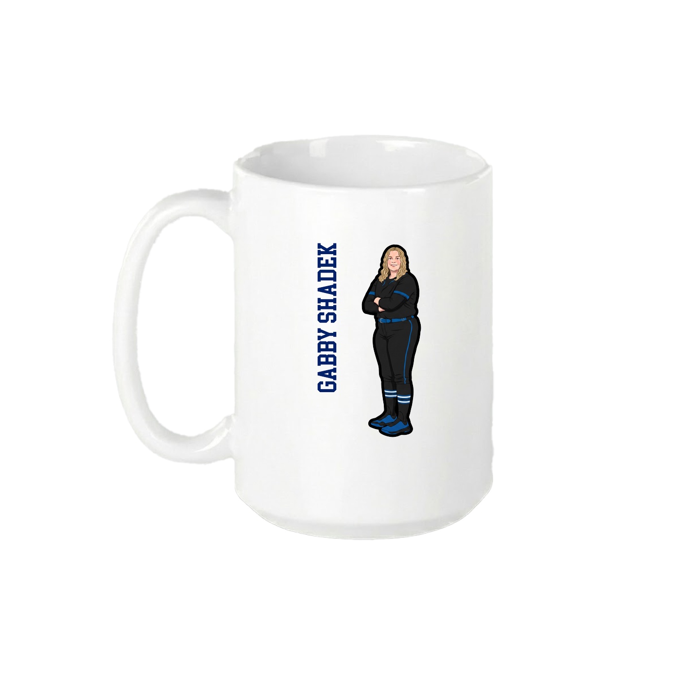 15oz Coffee Mug — Name Vertical in White