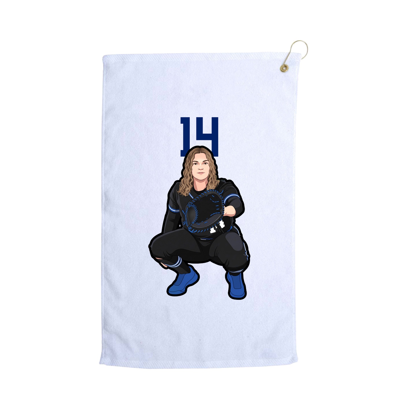 Golf Towel — Number Top in White