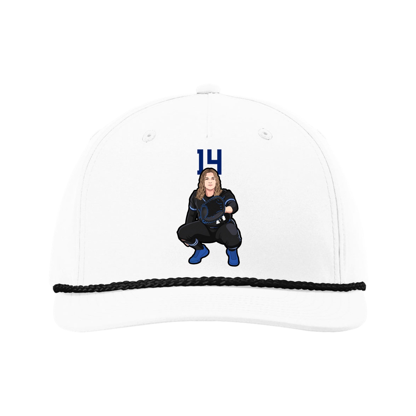 Five-Panel Classic Rope Cap — Number Top in White