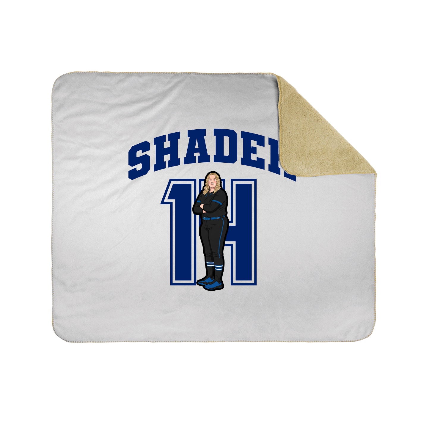 Throw Blanket — Number in White
