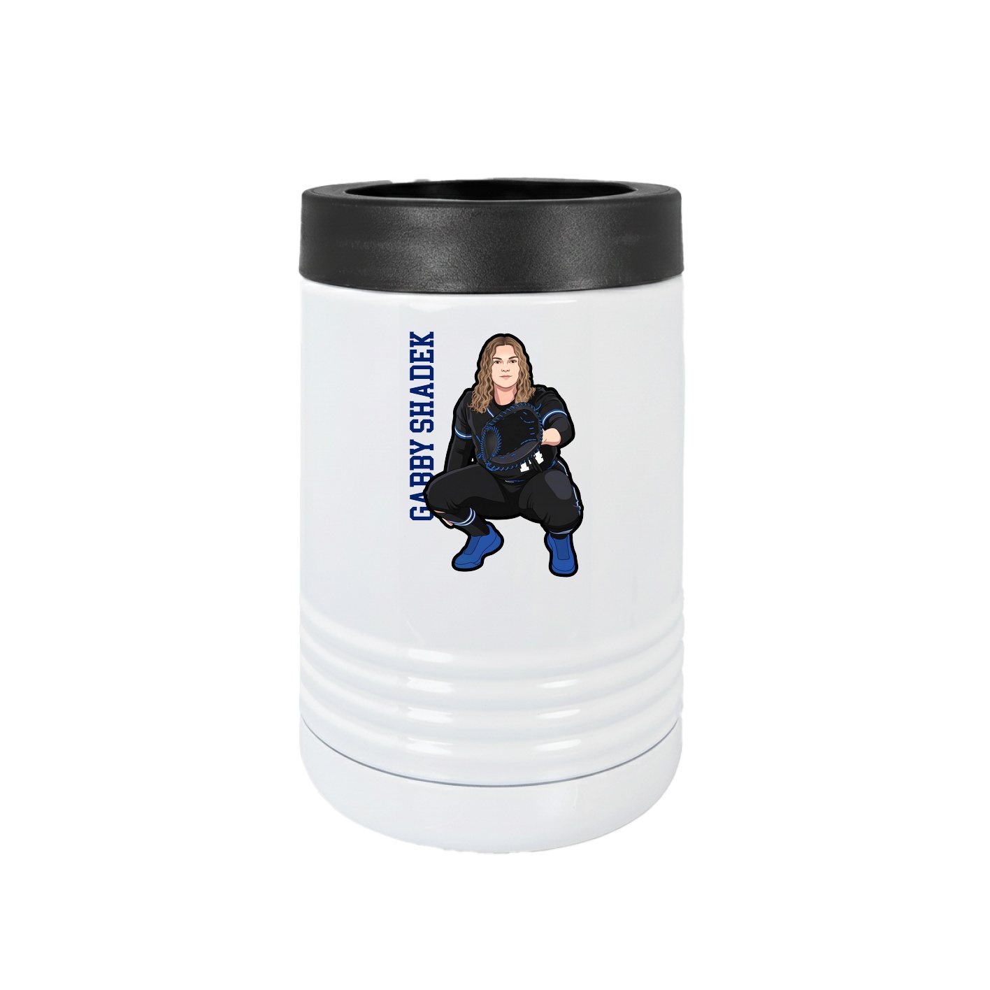 Beverage Holder — Name Vertical in White