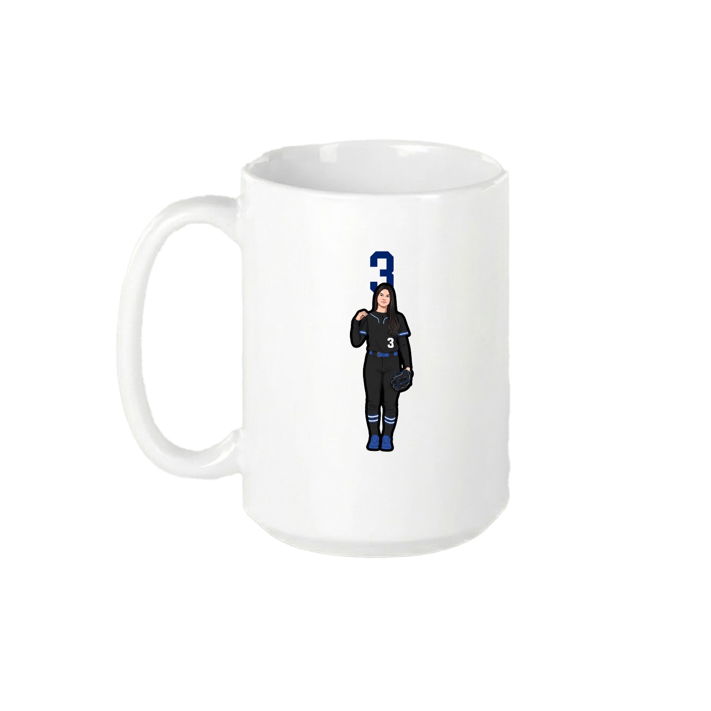 15oz Coffee Mug — Number Top in White