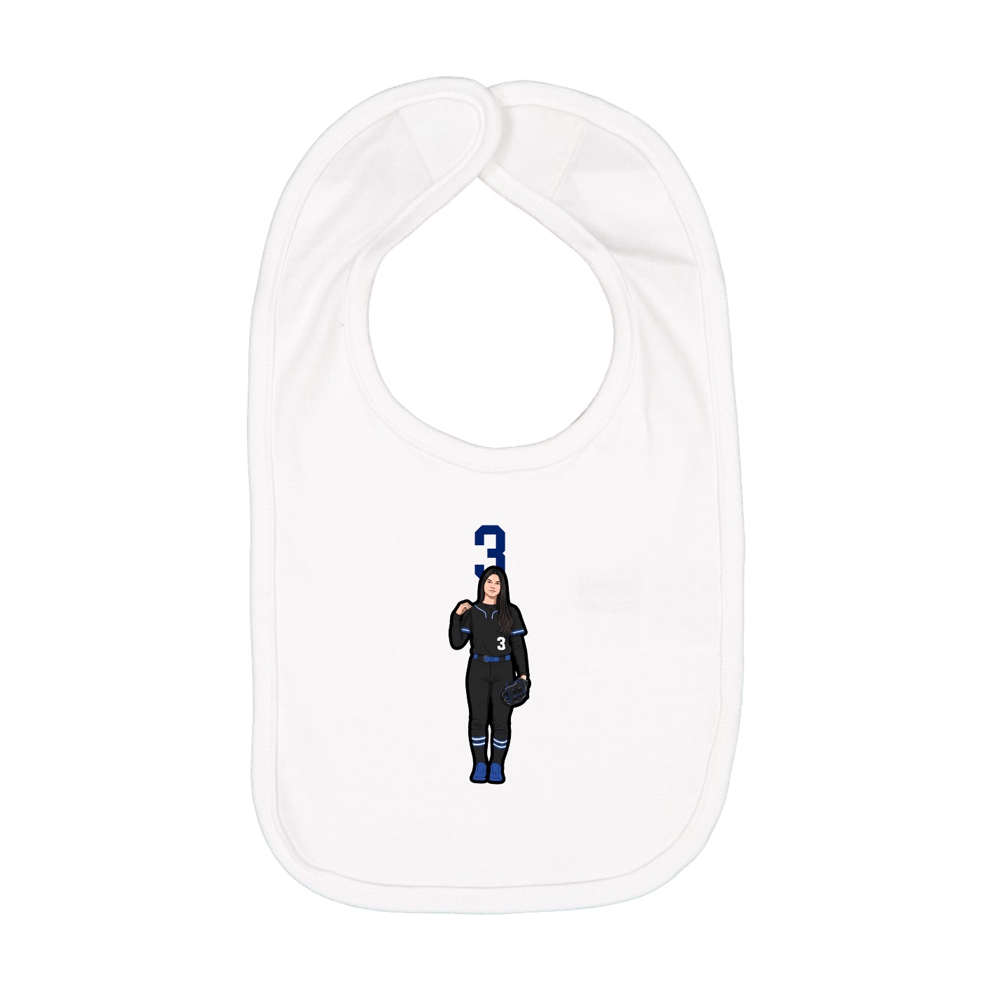 Infant Bib — Number Top in White