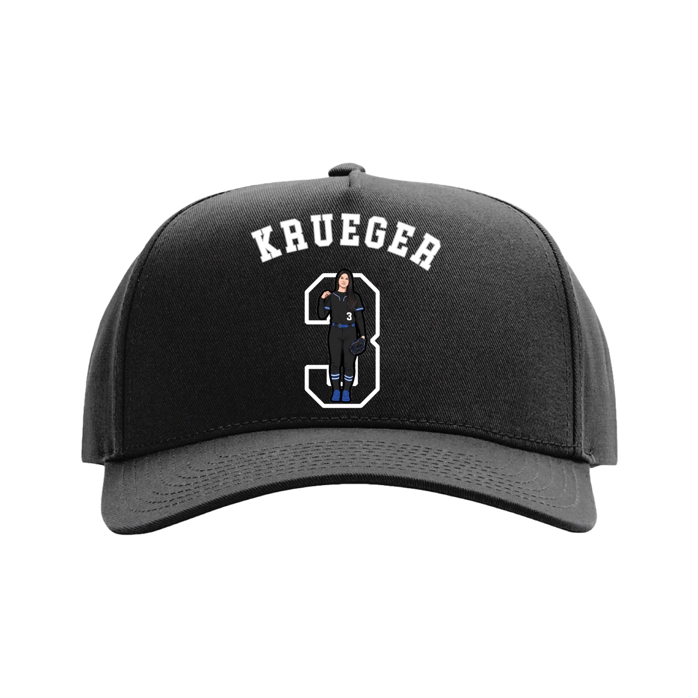 Full Fabric Five-Panel Champ Cap — Shirsey Arch in Black