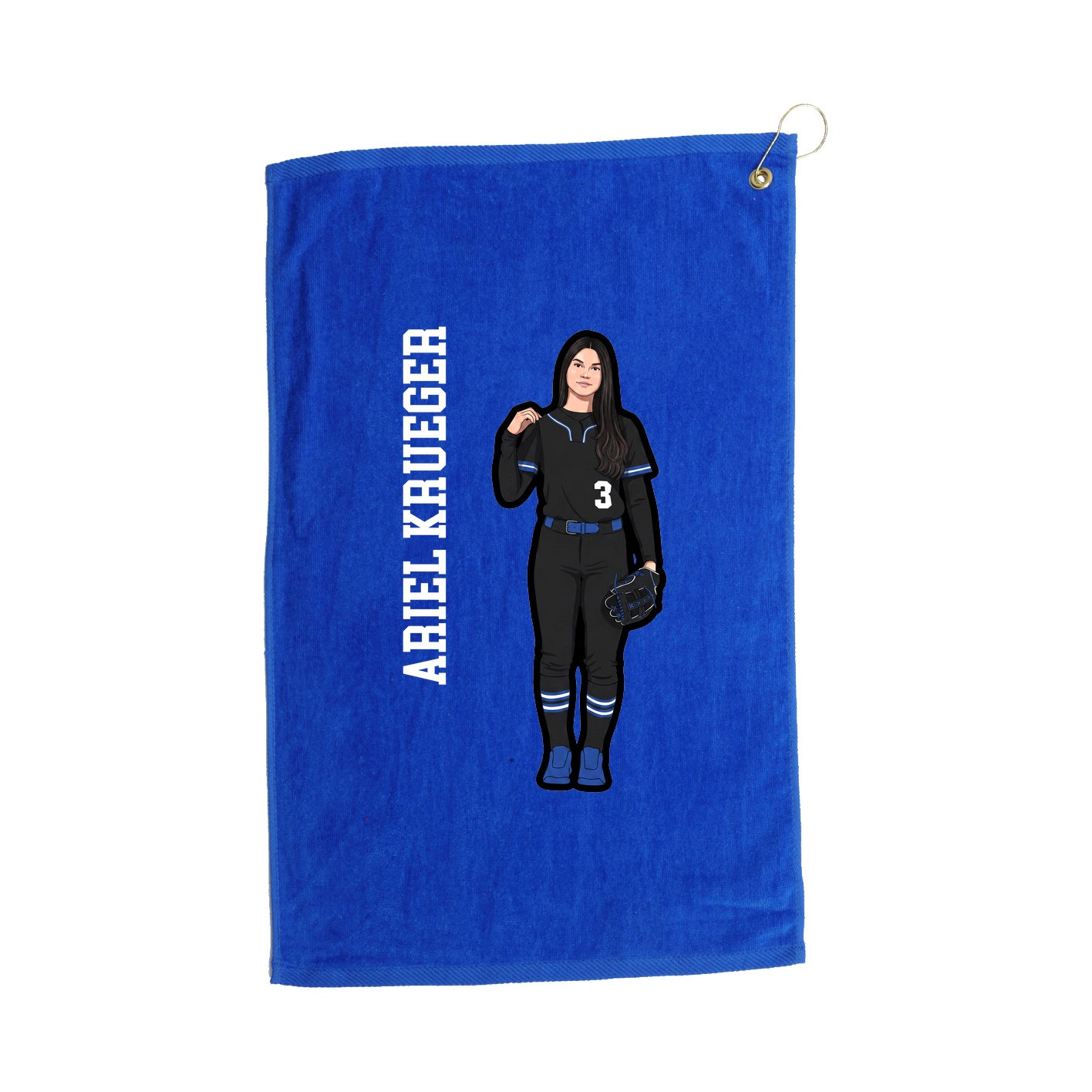 Golf Towel — Name Vertical in Royal
