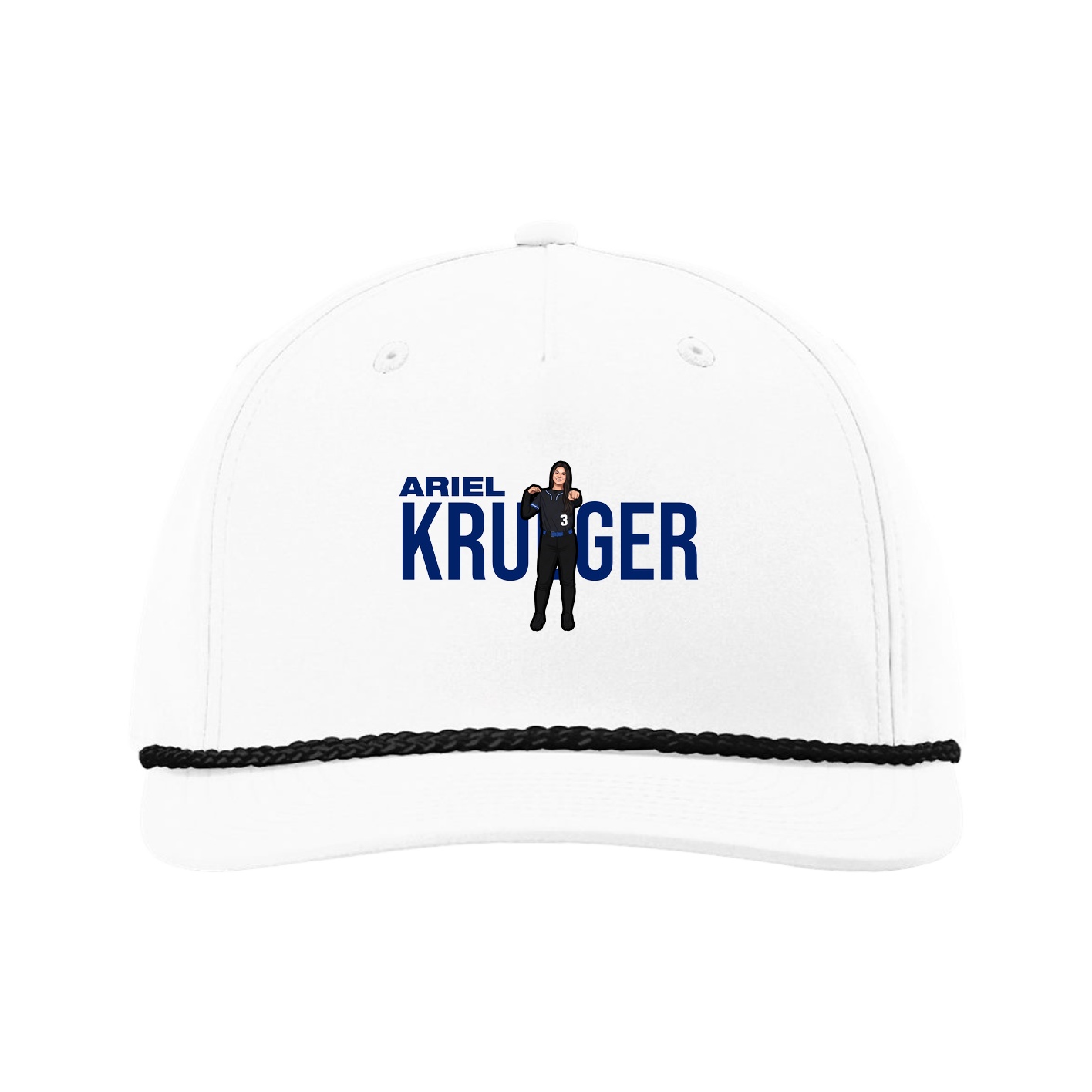 Five-Panel Classic Rope Cap — Player Name in White