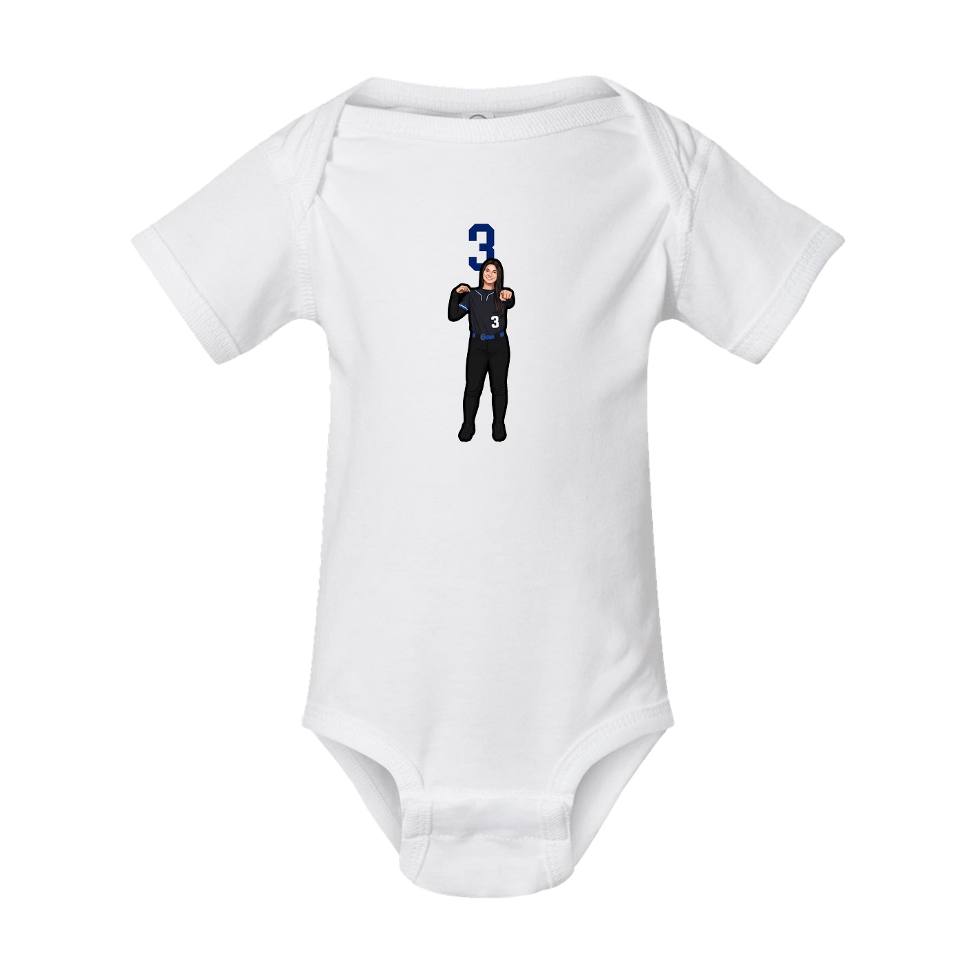 Baby Onesie — Number Top in White