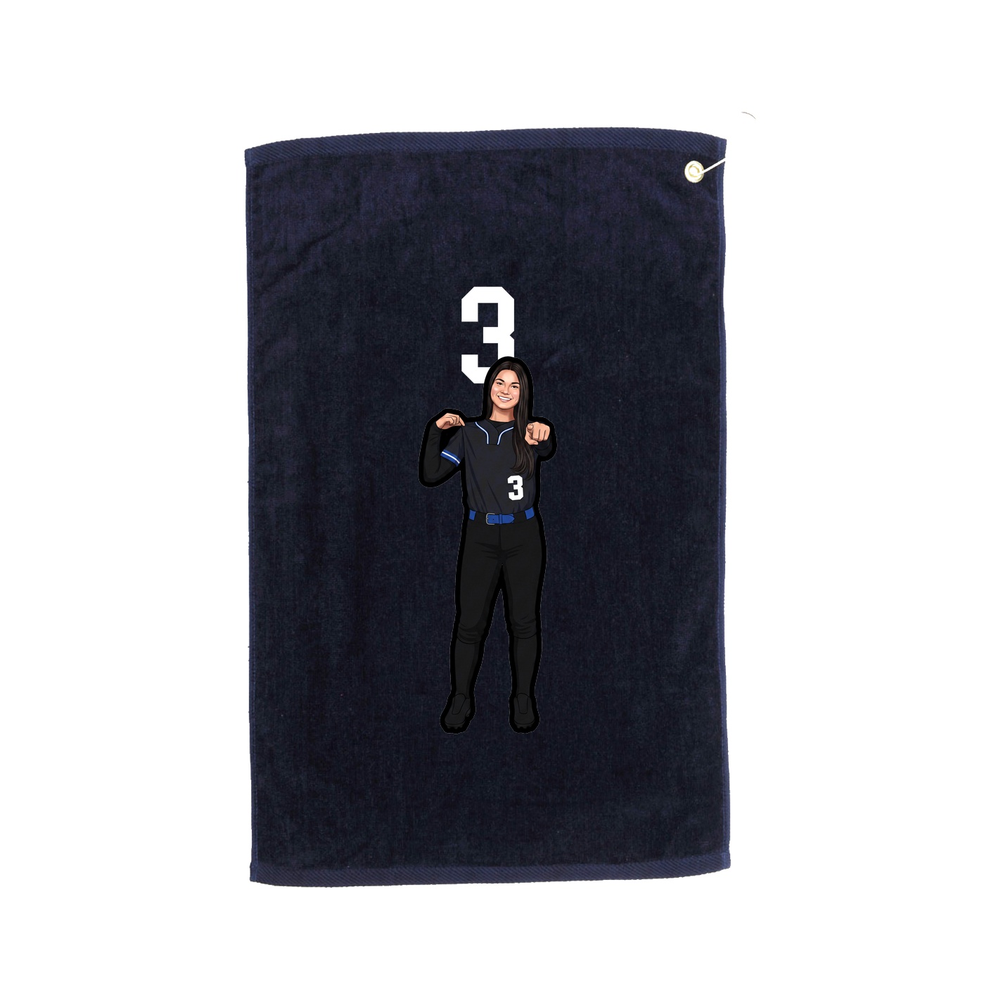 Golf Towel — Number Top in Navy
