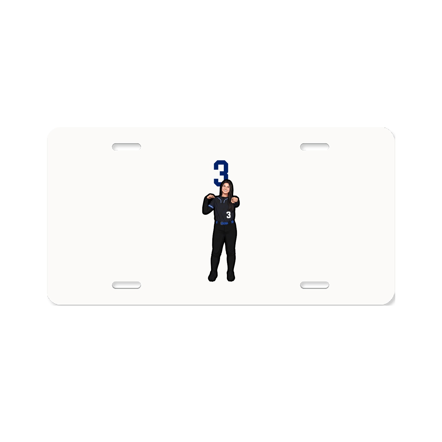 License Plate — Number Top in Classic