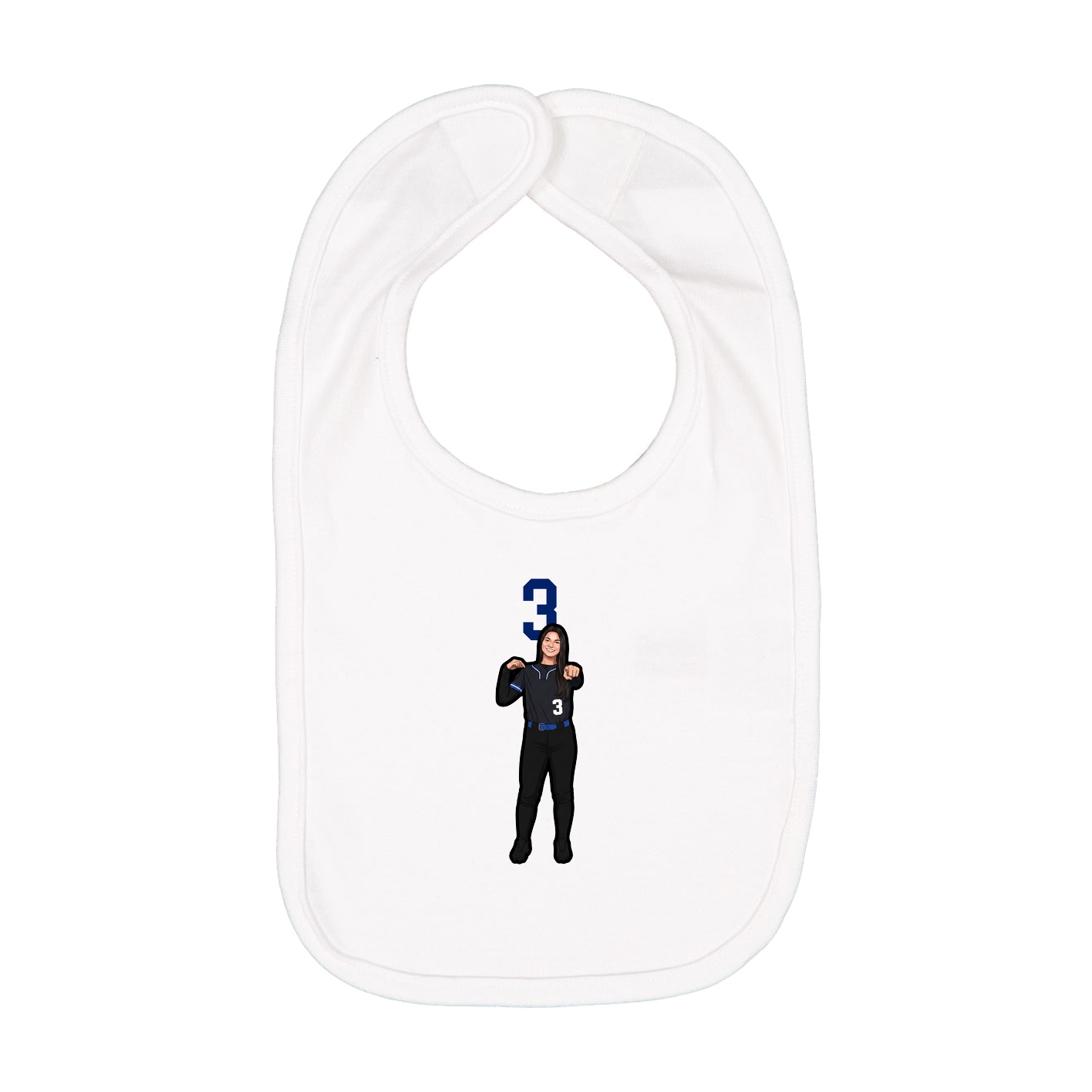 Infant Bib — Number Top in White