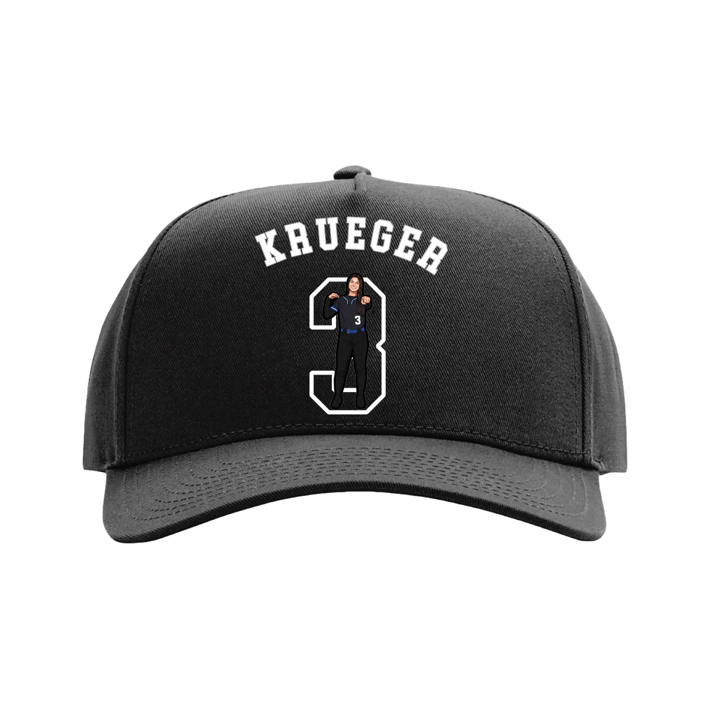 Full Fabric Five-Panel Champ Cap — Shirsey Arch in Black