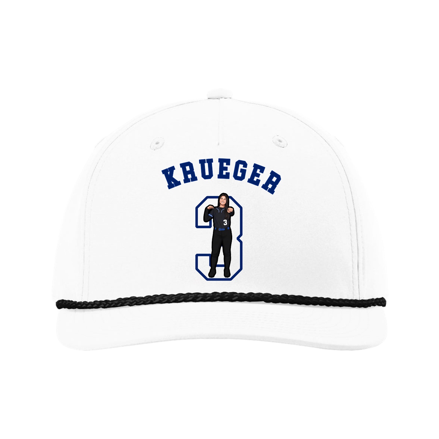 Five-Panel Classic Rope Cap — Shirsey Arch in White