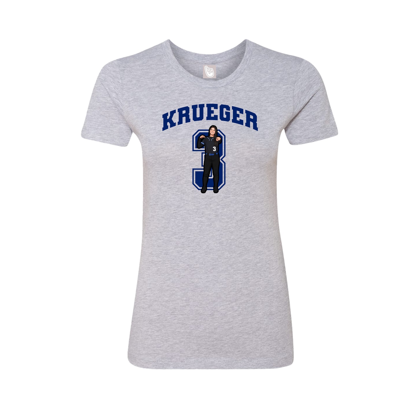 Fitted Women's Tee — Number in Grey