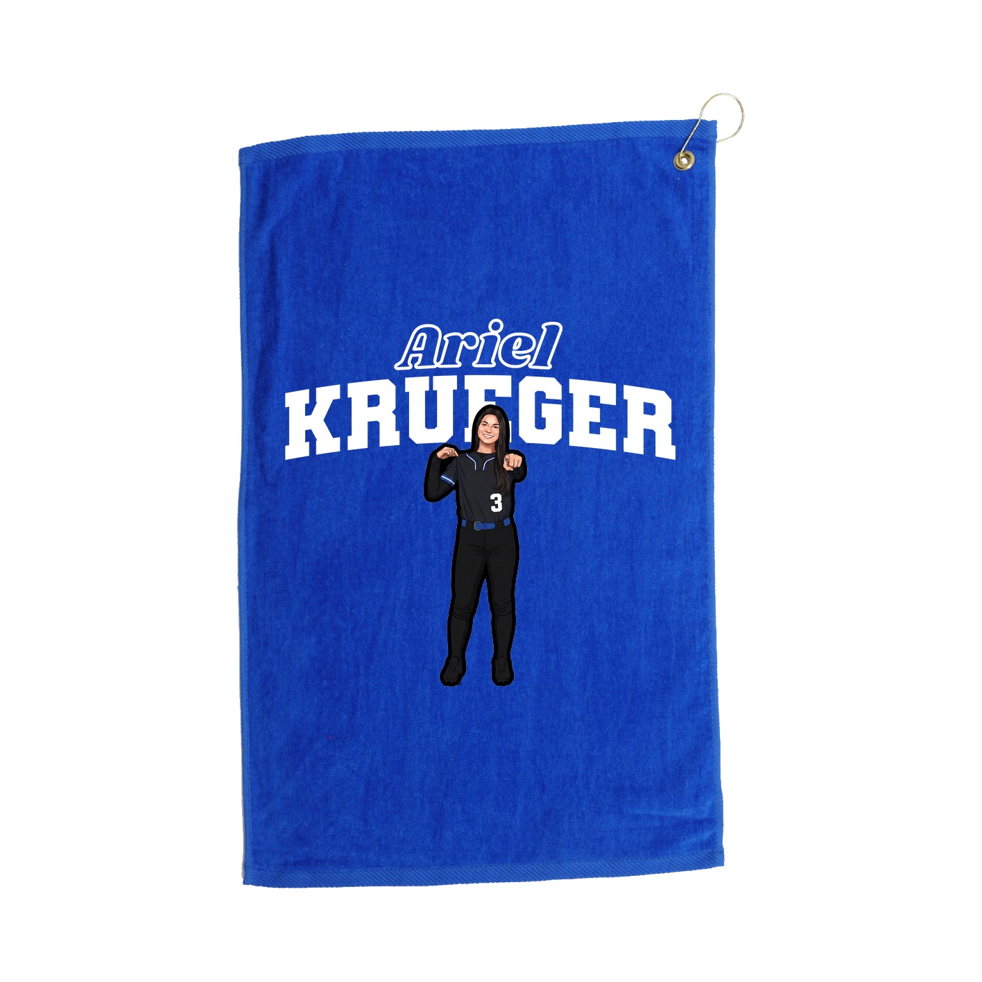 Golf Towel — Name Arch in Royal