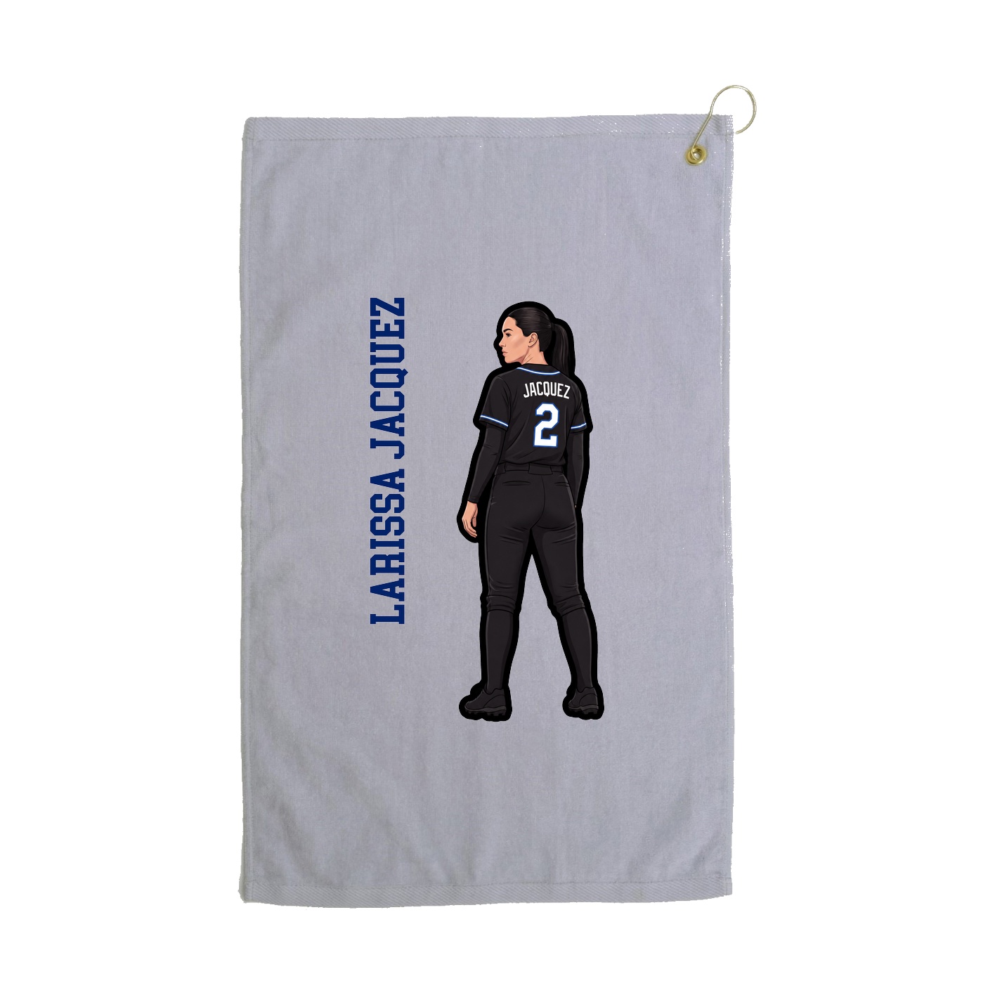 Golf Towel — Name Vertical in Grey