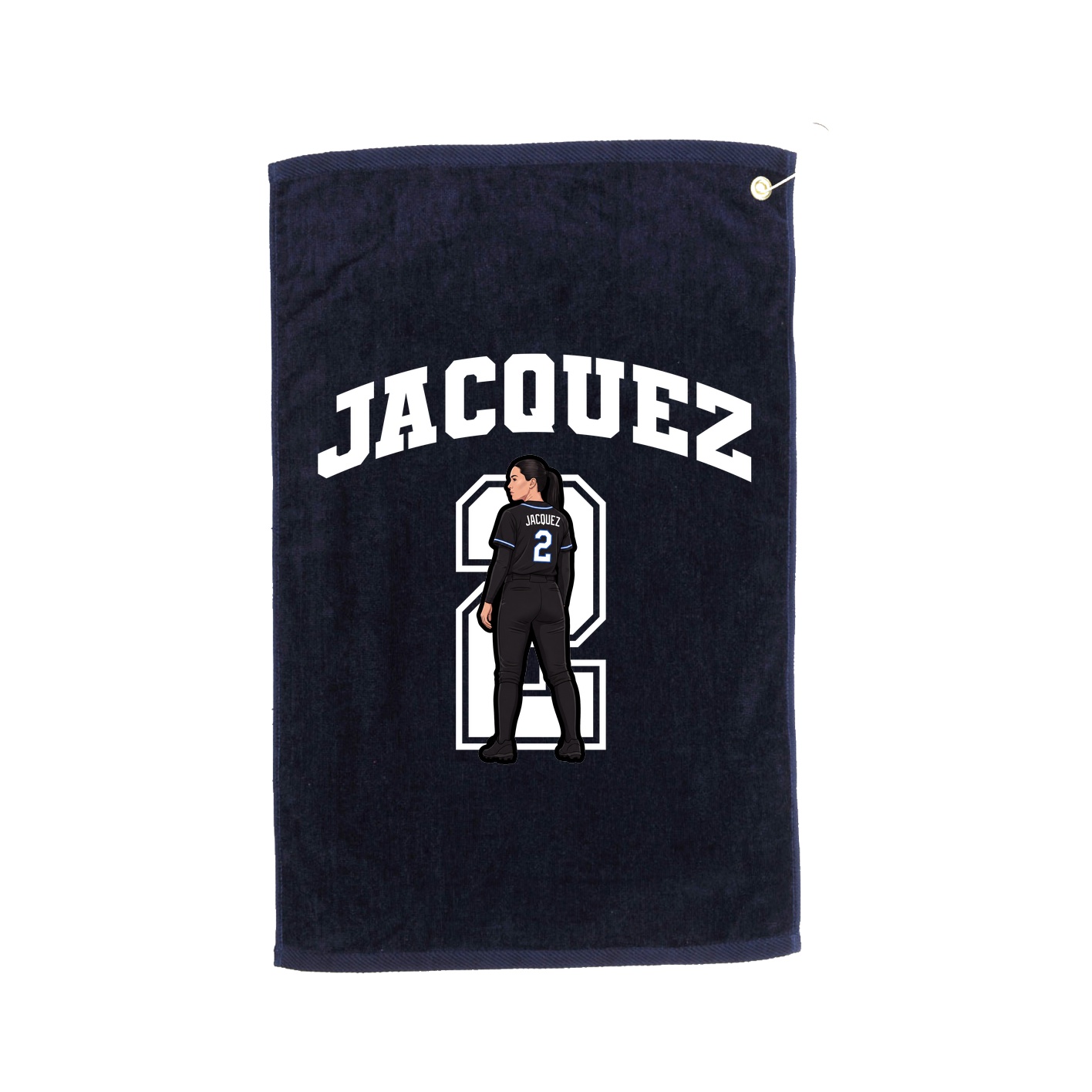 Golf Towel — Number in Navy