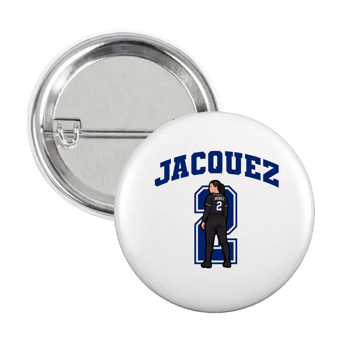 Game Day Button — Number in White