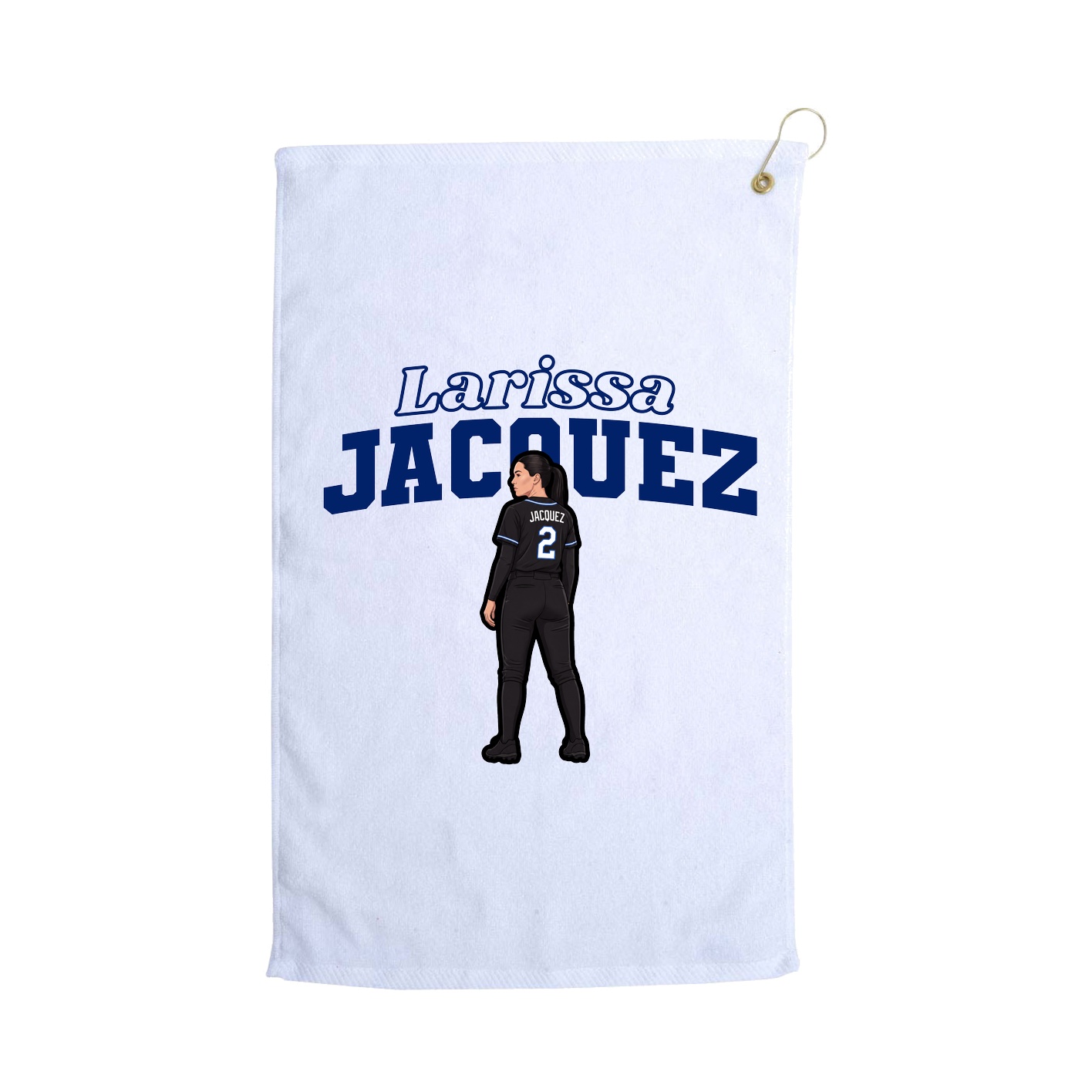 Golf Towel — Name Arch in White