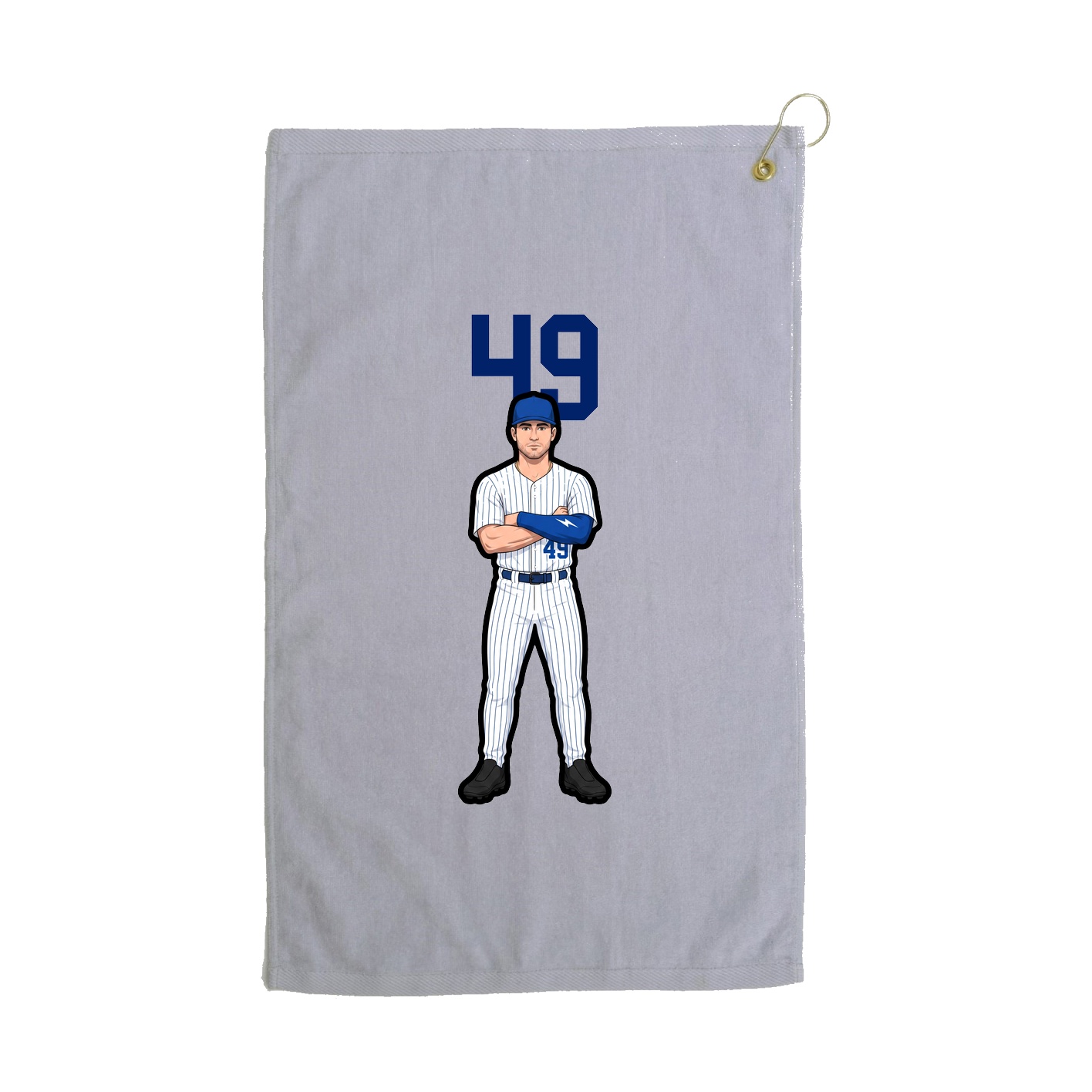 Golf Towel — Number Top in Grey