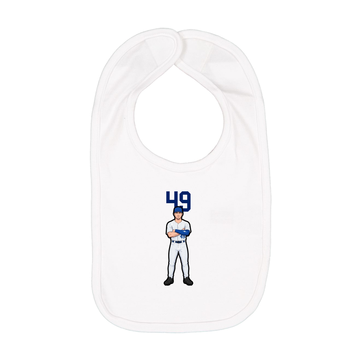 Infant Bib — Number Top in White