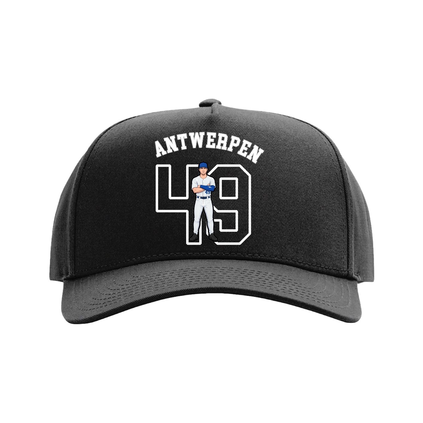 Full Fabric Five-Panel Champ Cap — Shirsey Arch in Black