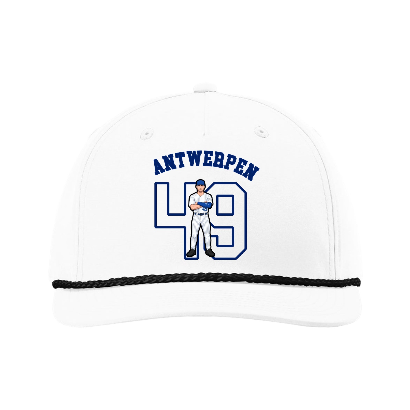 Five-Panel Classic Rope Cap — Shirsey Arch in White