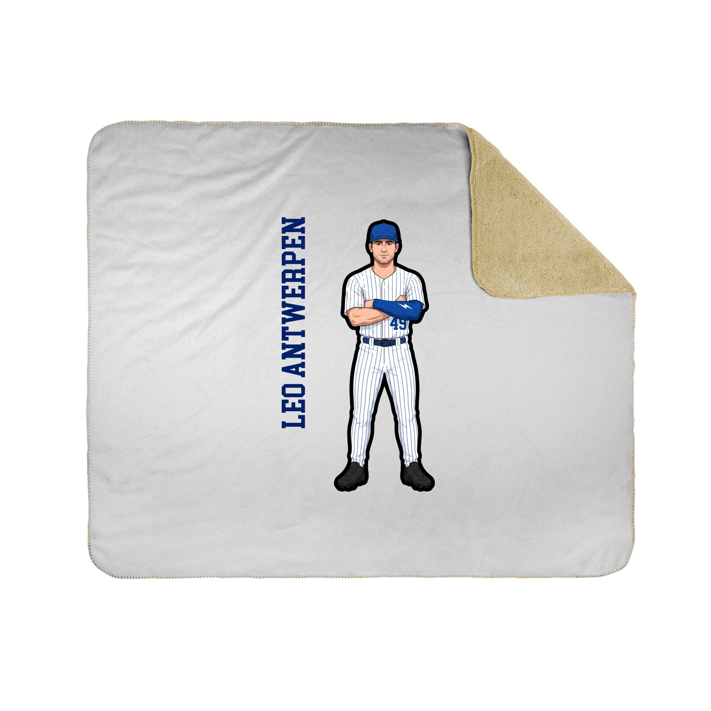 Throw Blanket — Name Vertical in White