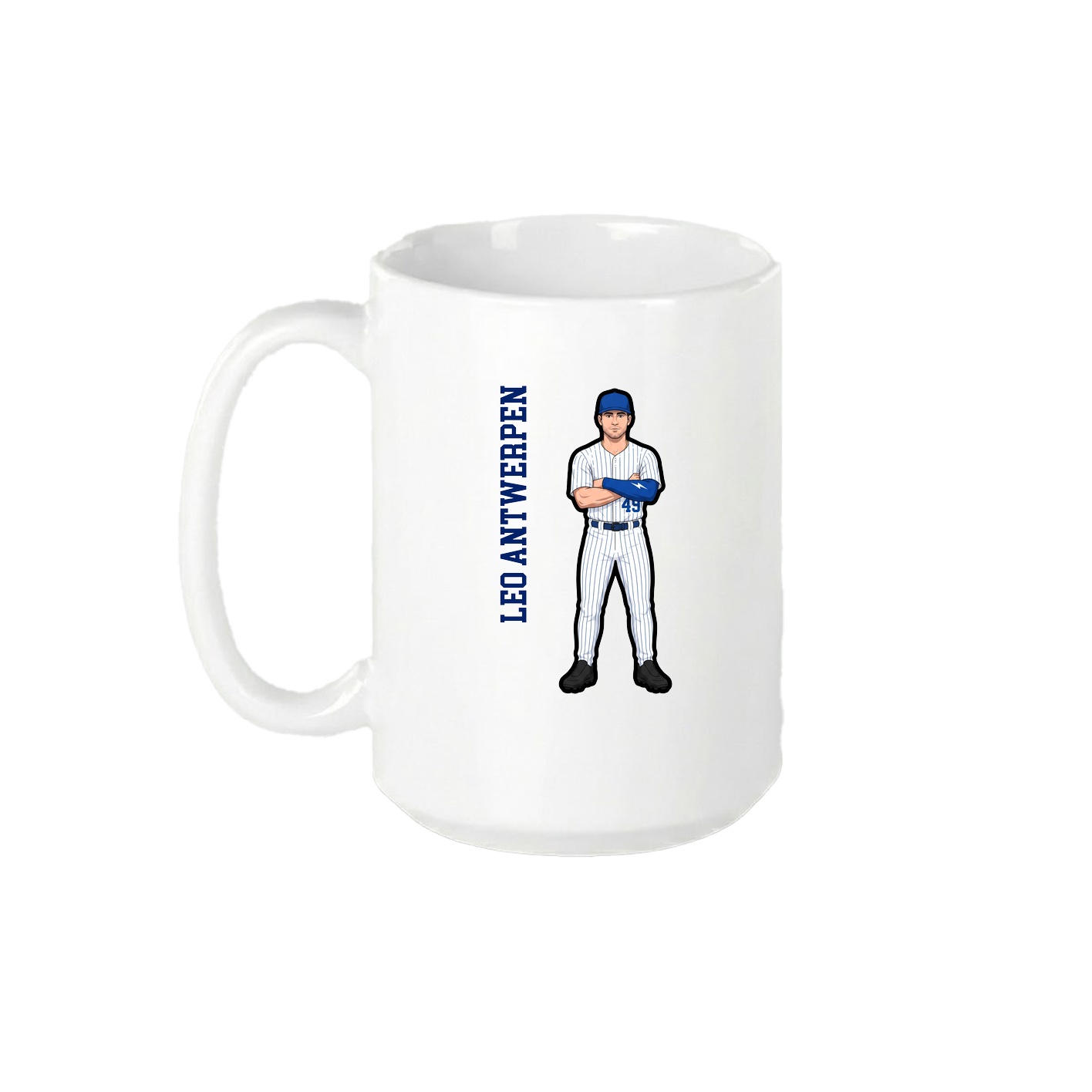 15oz Coffee Mug — Name Vertical in White