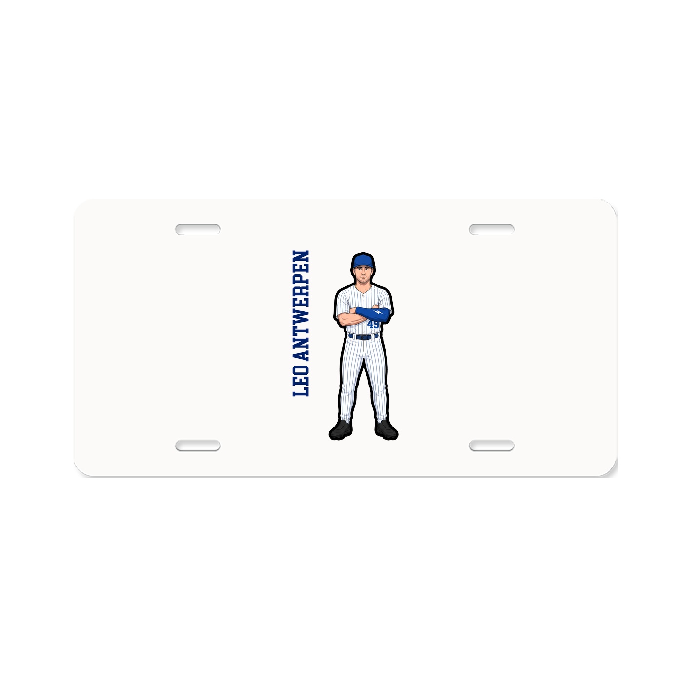License Plate — Name Vertical in Classic