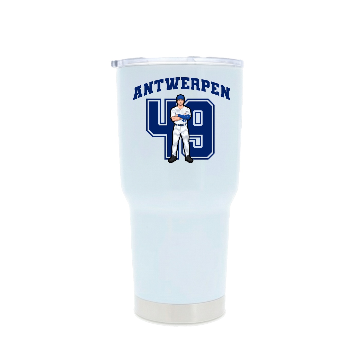 30oz Stainless Steel Tumbler — Number in White