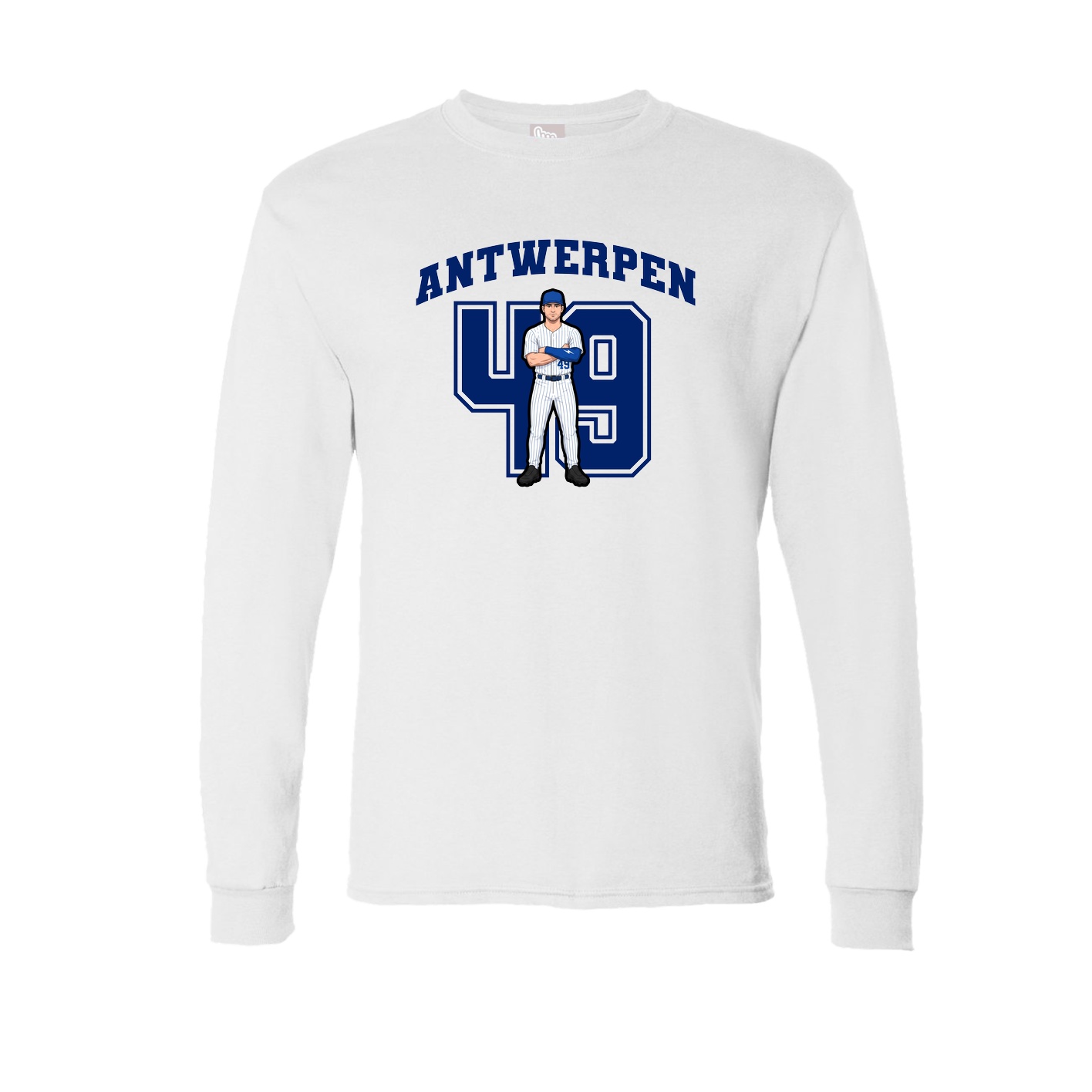Long Sleeve Tee — Number in White