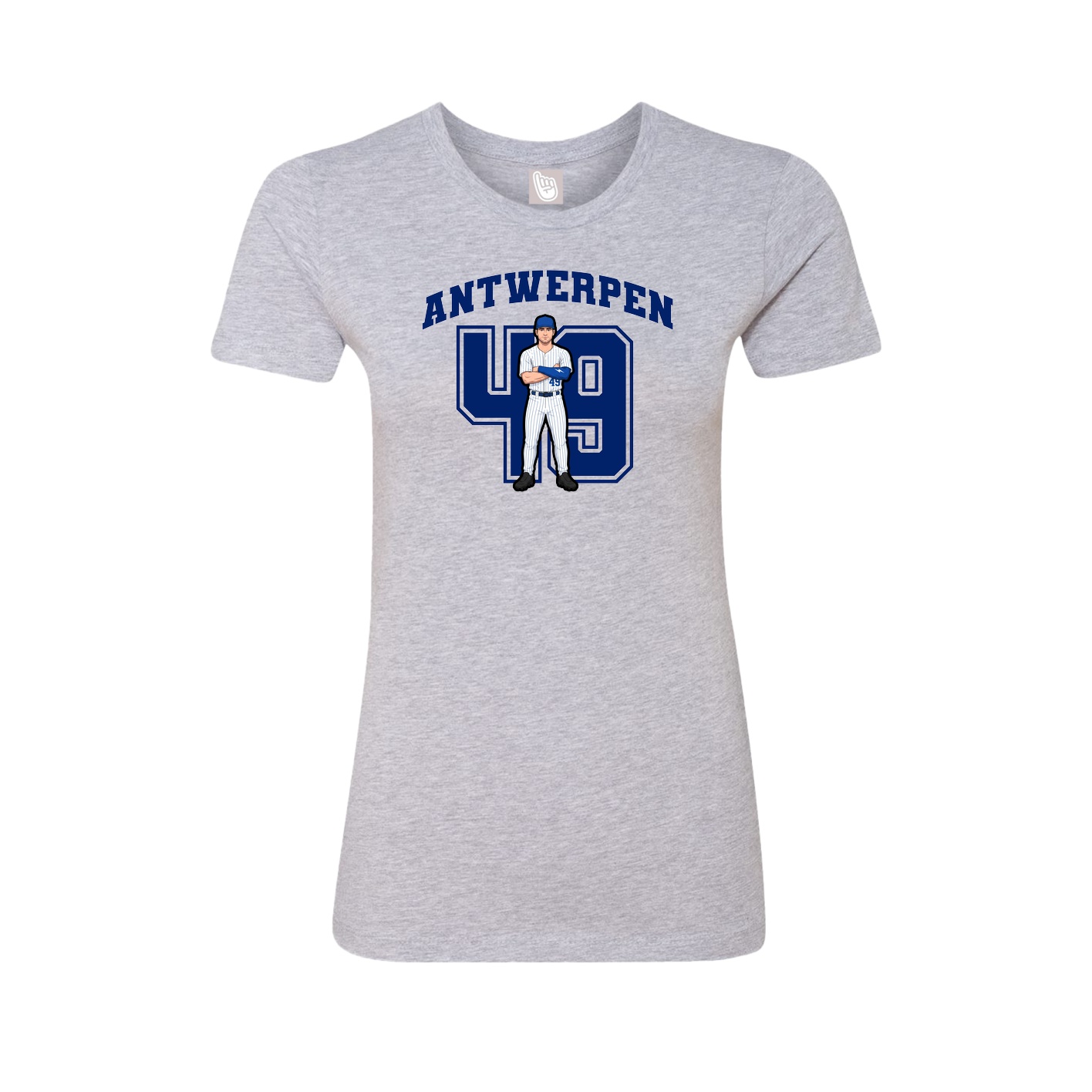 Fitted Women's Tee — Number in Grey