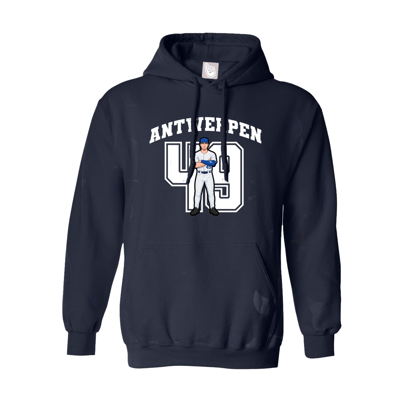 Youth Hoodie — Number in Navy