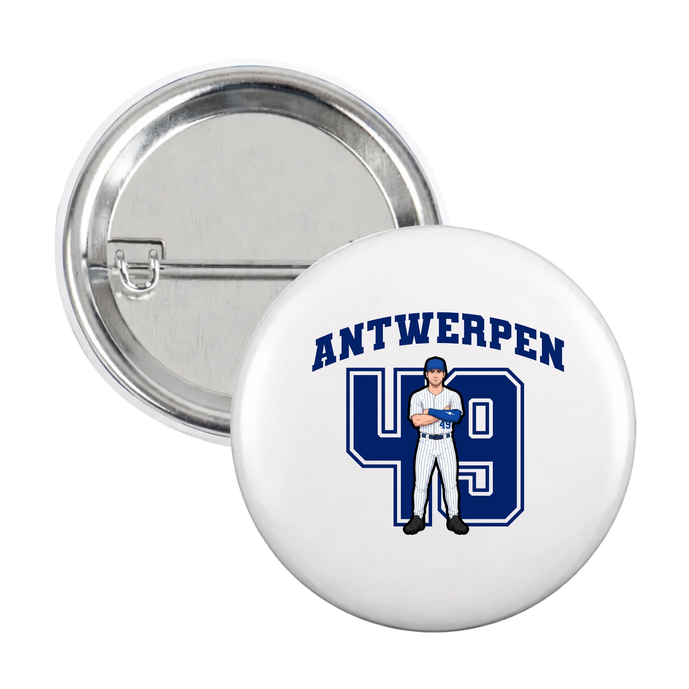 Game Day Button — Number in White