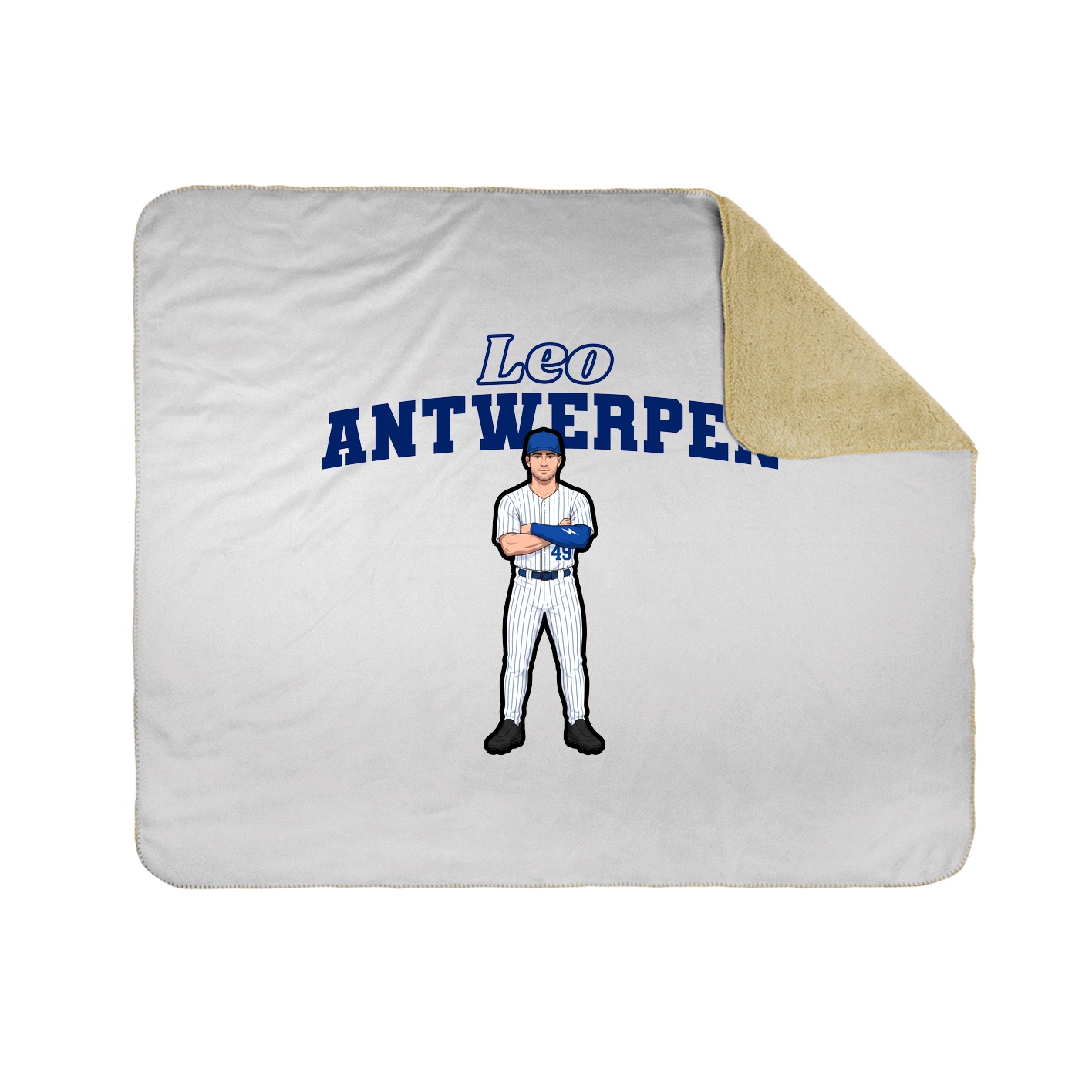 Throw Blanket — Name Arch in White