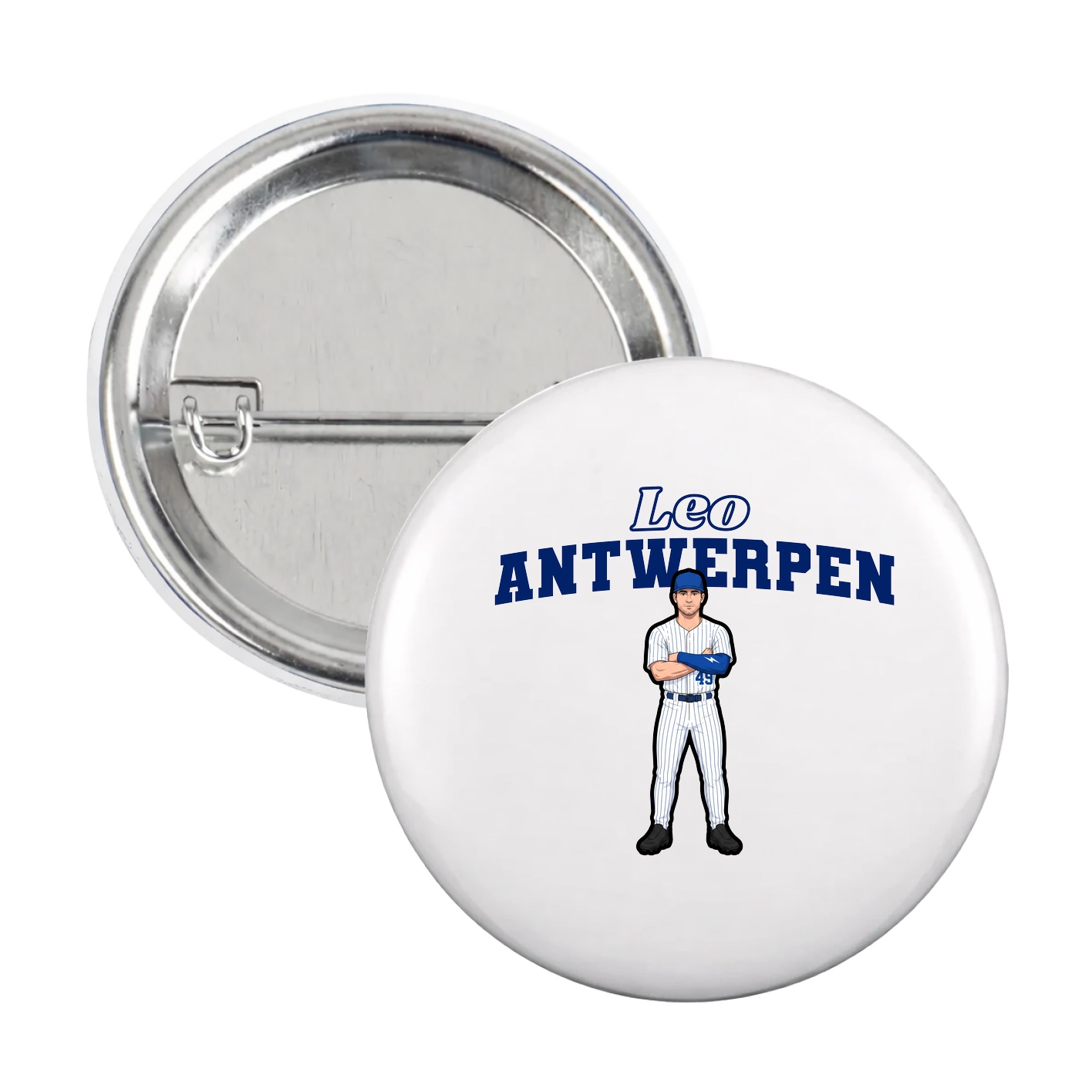 Game Day Button — Name Arch in White