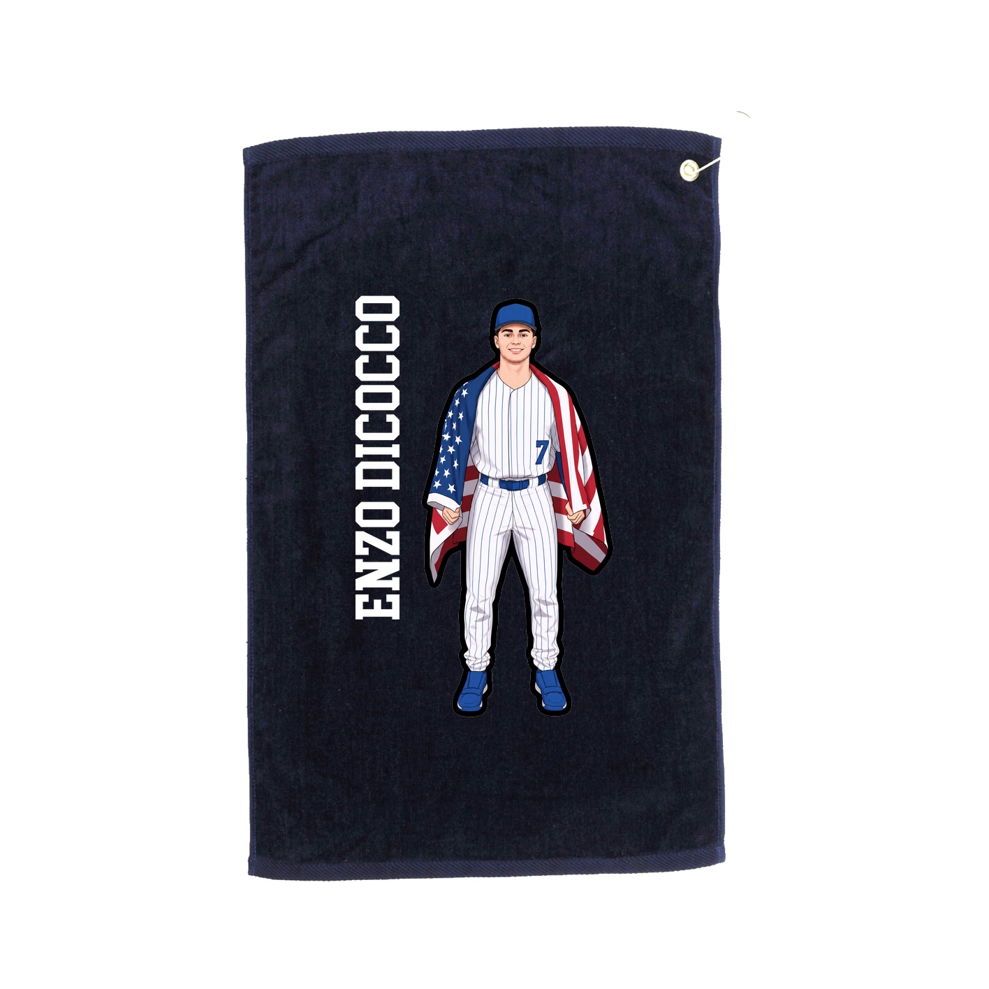 Golf Towel — Name Vertical in Navy