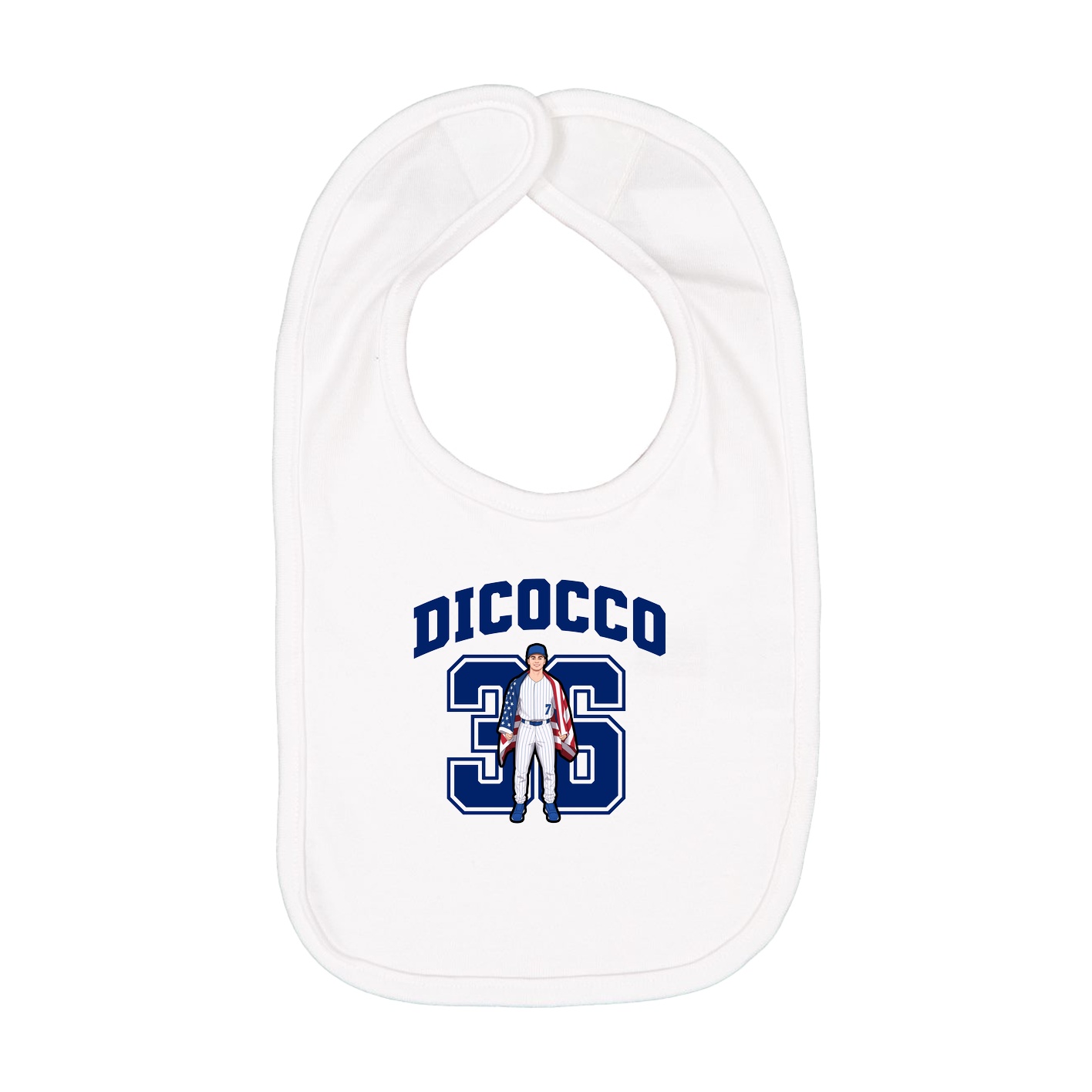 Infant Bib — Number in White