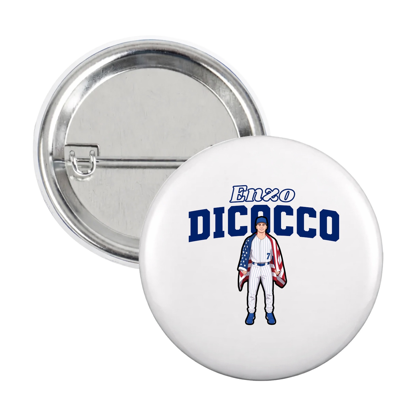 Game Day Button — Name Arch in White